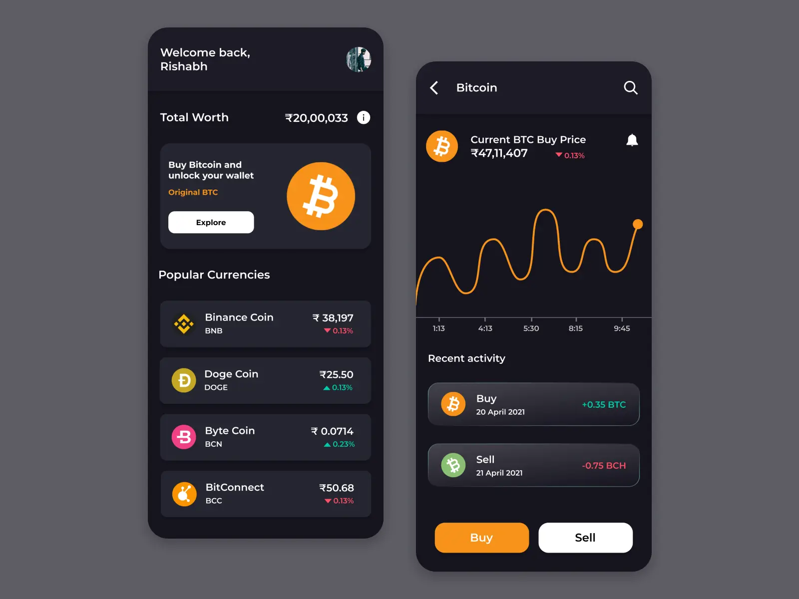 Crypto App UI