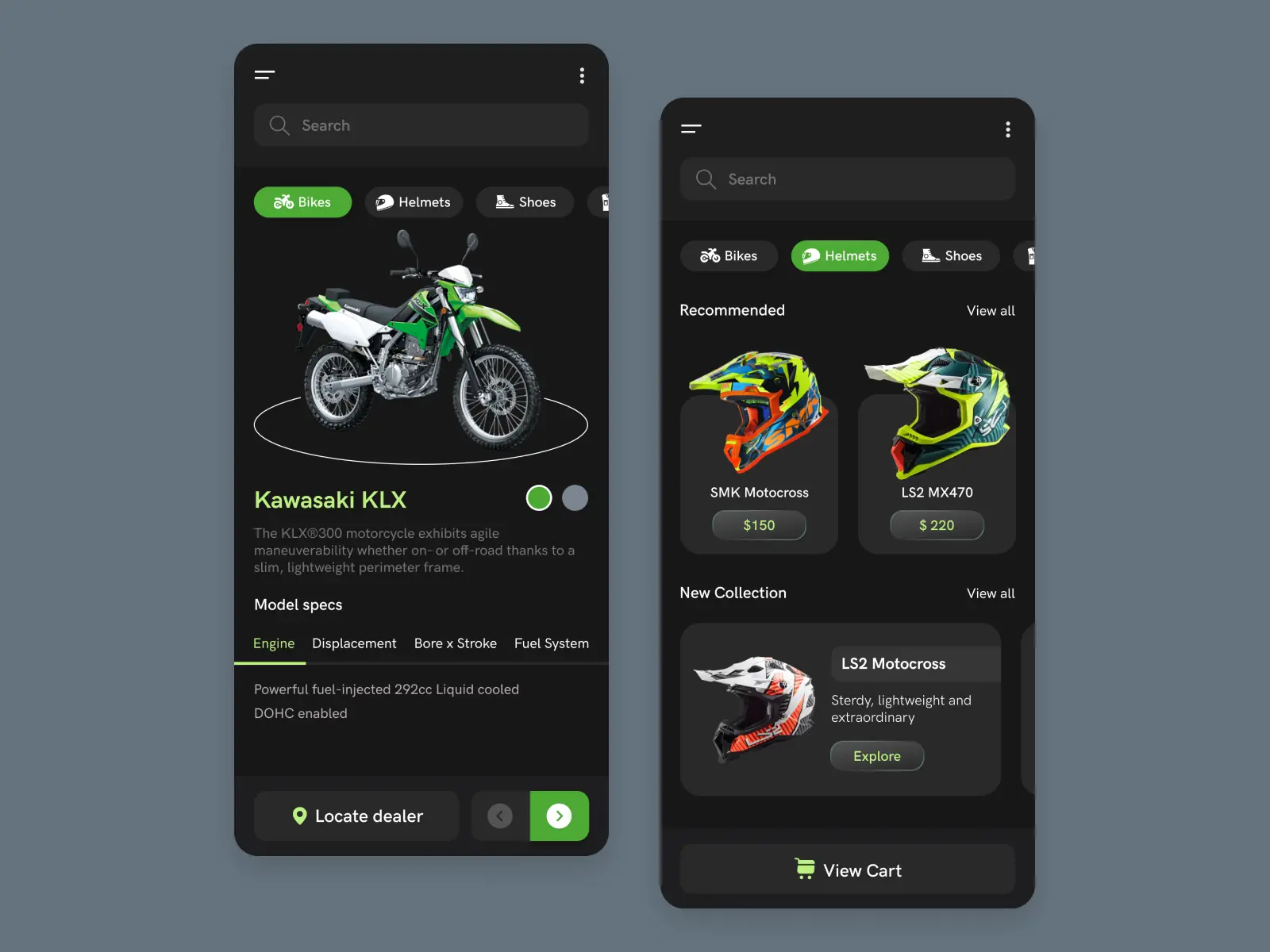 Motocross App UI